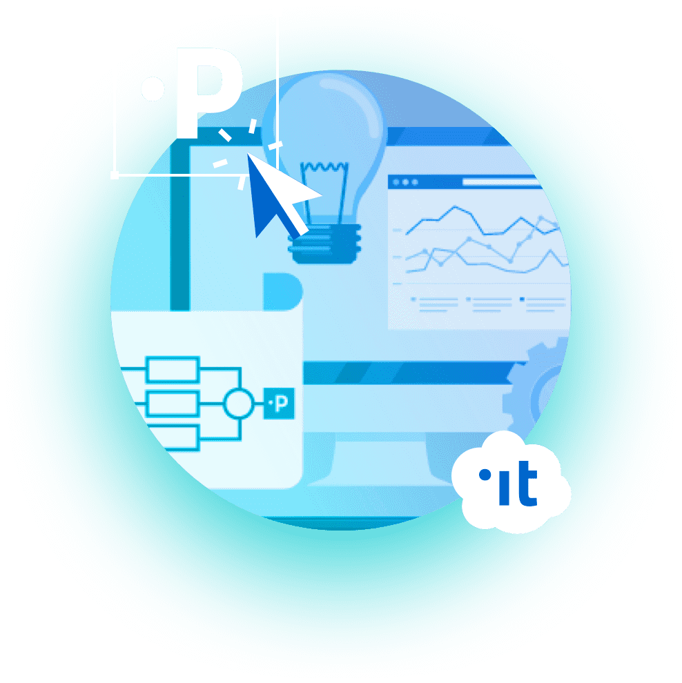 Nuvola simbolo cloud, logo Italia, server e altri elementi hardware in commistione